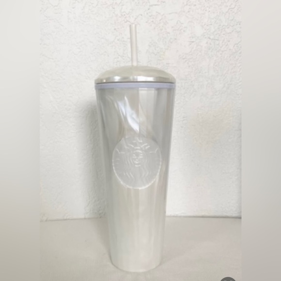 Starbucks Pearl White Marbled Dome Kaleidoscope Tumbler Cold Cup 24oz Venti 2021 - Picture 12 of 15